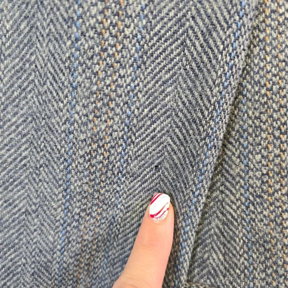 Bernhard Altman‎ Sports Coat Mens 44 Gray Wool Tweed Herringbone Blazer Jacket